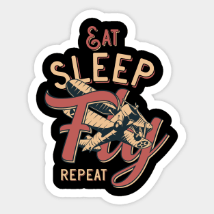 Eat Sleep Fly Repeat Sticker